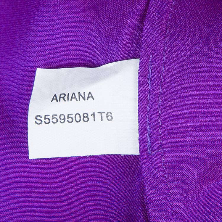 Pre Owned Diane Von Furstenberg Purple Silk Wraparound Long Sleeve Ariana Blouse L