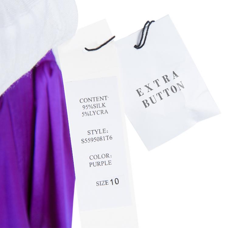 Pre Owned Diane Von Furstenberg Purple Silk Wraparound Long Sleeve Ariana Blouse L