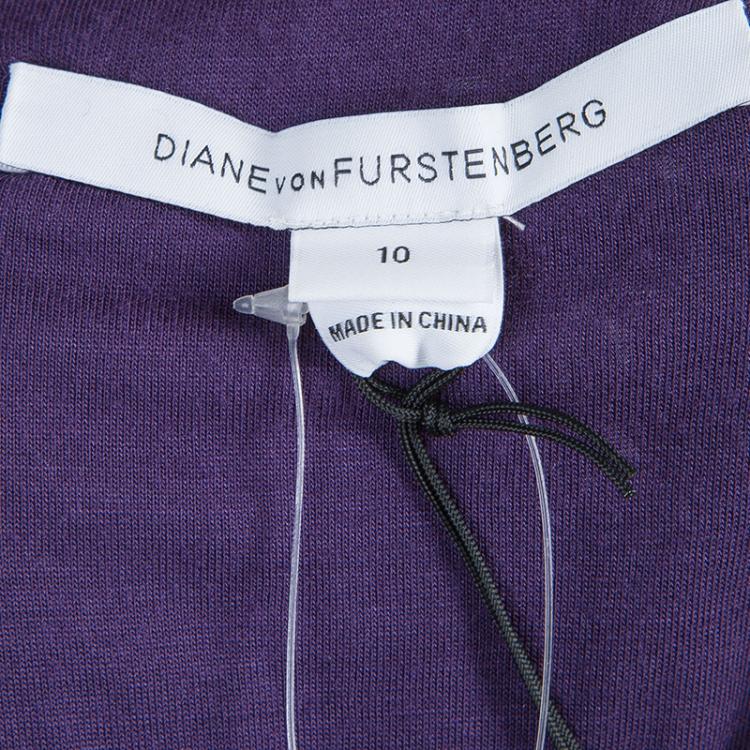 مملوكة مسبقًا Diane Von Furstenberg Purple Lace Cap Sleeve Katrina Dress L