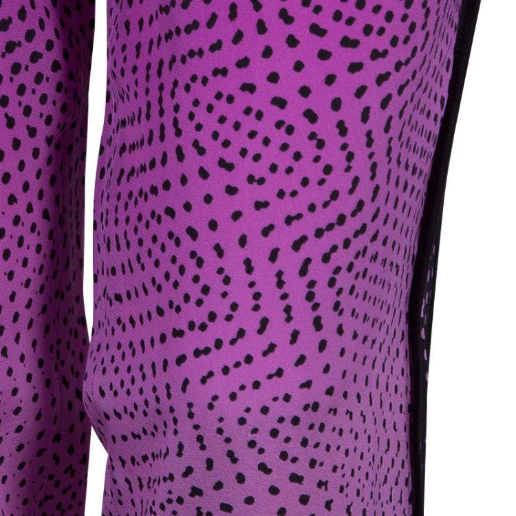 Pre Owned Diane Von Furstenberg Pink Silk Speckle Print Madison Pants M