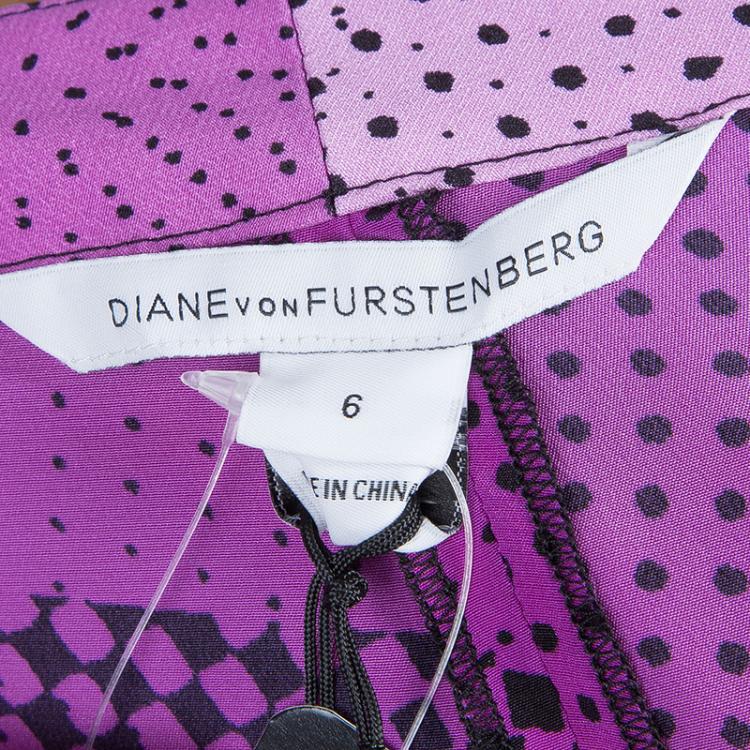 Pre Owned Diane Von Furstenberg Pink Silk Speckle Print Madison Pants M