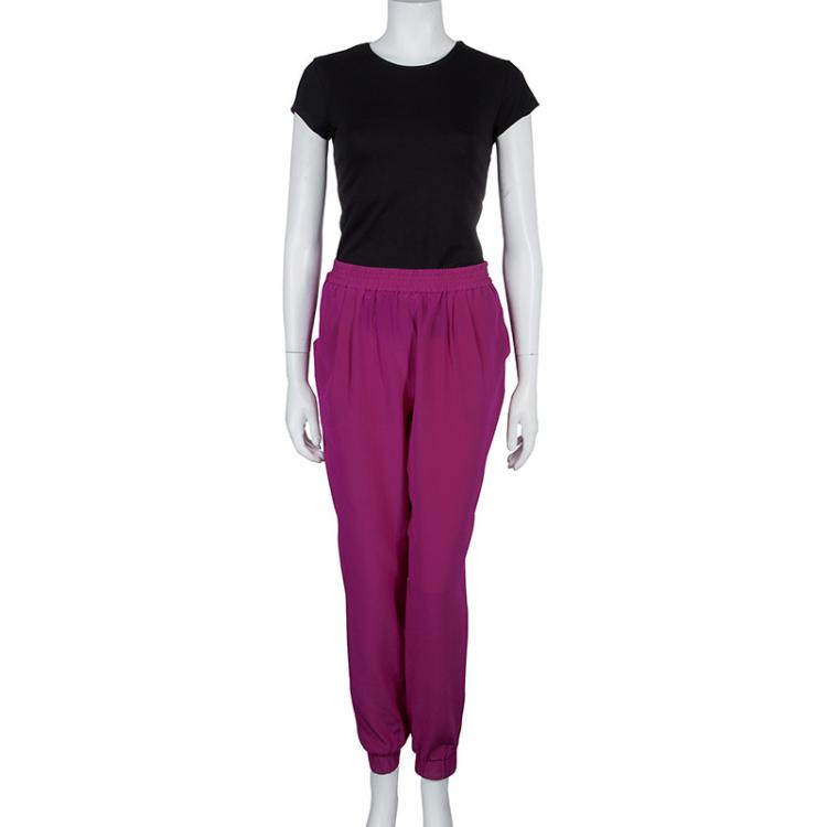 Pre Owned Diane Von Furstenberg Pink Silk Janeta Pants M