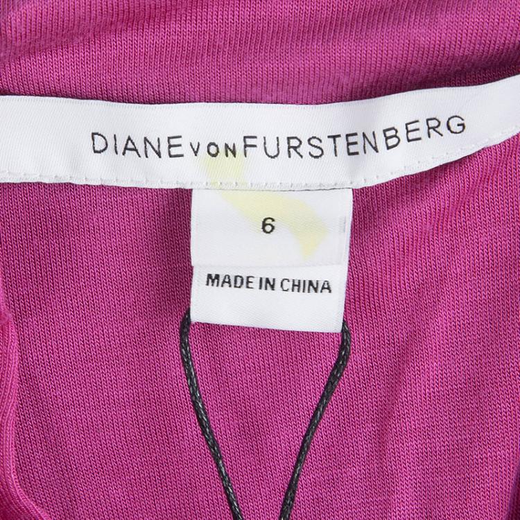 Pre Owned Diane Von Furstenberg Pink Zarita Lace Dress M