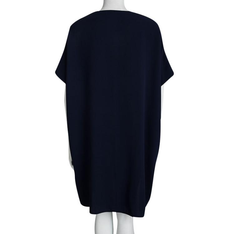 مملوكة مسبقًا Diane Von Furstenberg Midnight Blue Kora Tunic Dress L