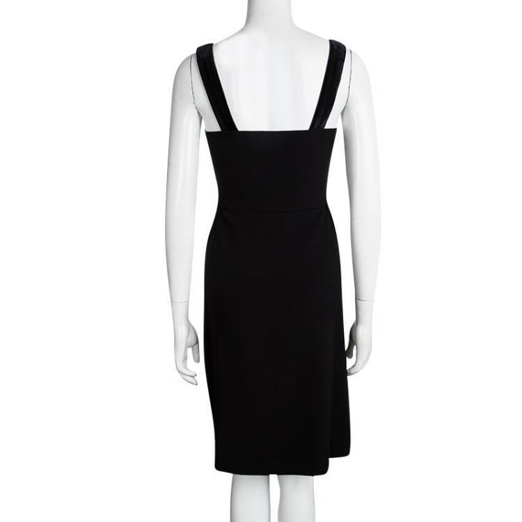 Pre Owned Diane Von Furstenberg Black Floral Patchwork Detail Darling Dress S