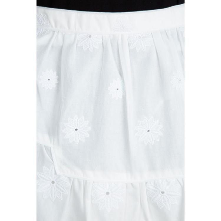 Pre Owned Diane Von Furstenberg White Cotton Sadey Eyelet Skirt XS