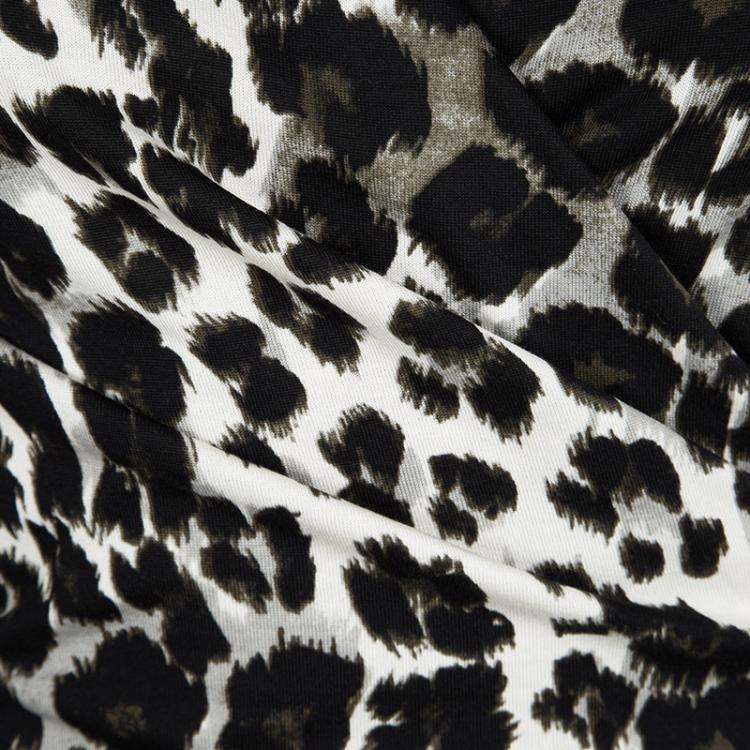 مملوكة مسبقًا Diane Von Furstenberg Snow Leopard Print New Julian Two Mini Wrap Dress M
