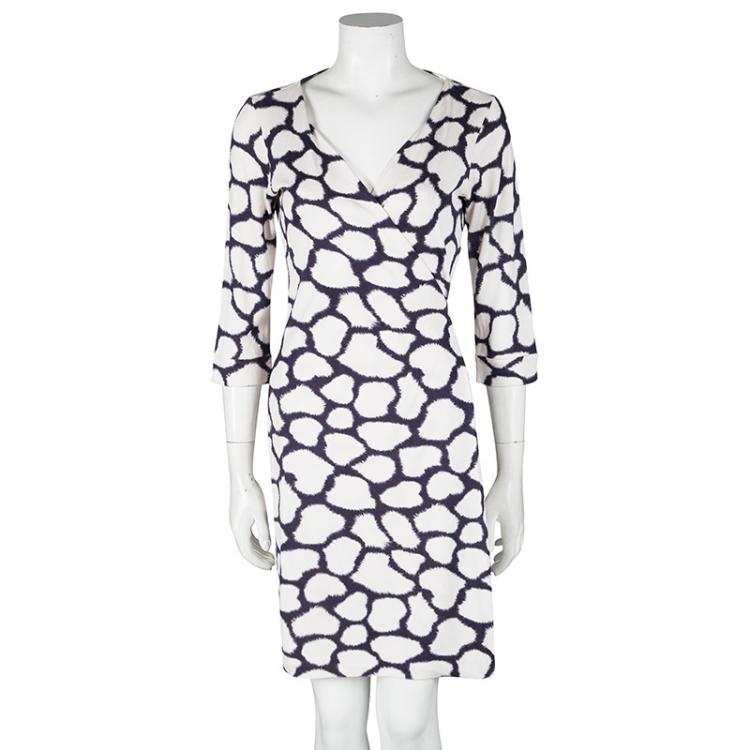 مملوكة مسبقًا Diane Von Furstenberg Multicolor Printed Silk New Julian Two Wrap Dress M