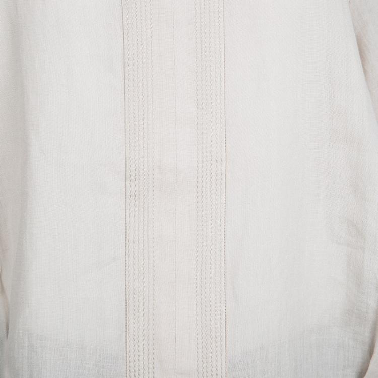 مملوكة مسبقًا Diane Von Furstenberg New Moon Grey Long Sleeve Elima Blouse L