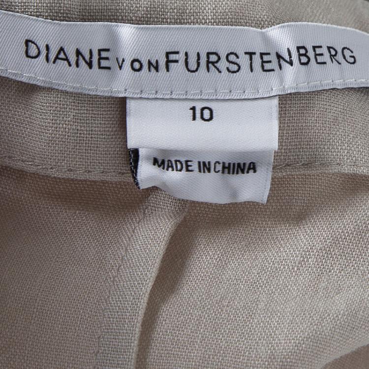 مملوكة مسبقًا Diane Von Furstenberg New Moon Grey Long Sleeve Elima Blouse L