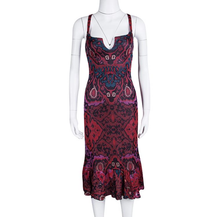 Pre Owned Diane Von Furstenberg Multicolor Jacquard Knit Sleeveless Lara Dress S