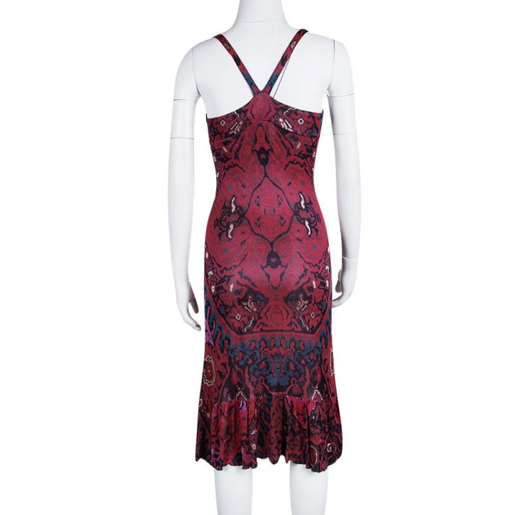Pre Owned Diane Von Furstenberg Multicolor Jacquard Knit Sleeveless Lara Dress S