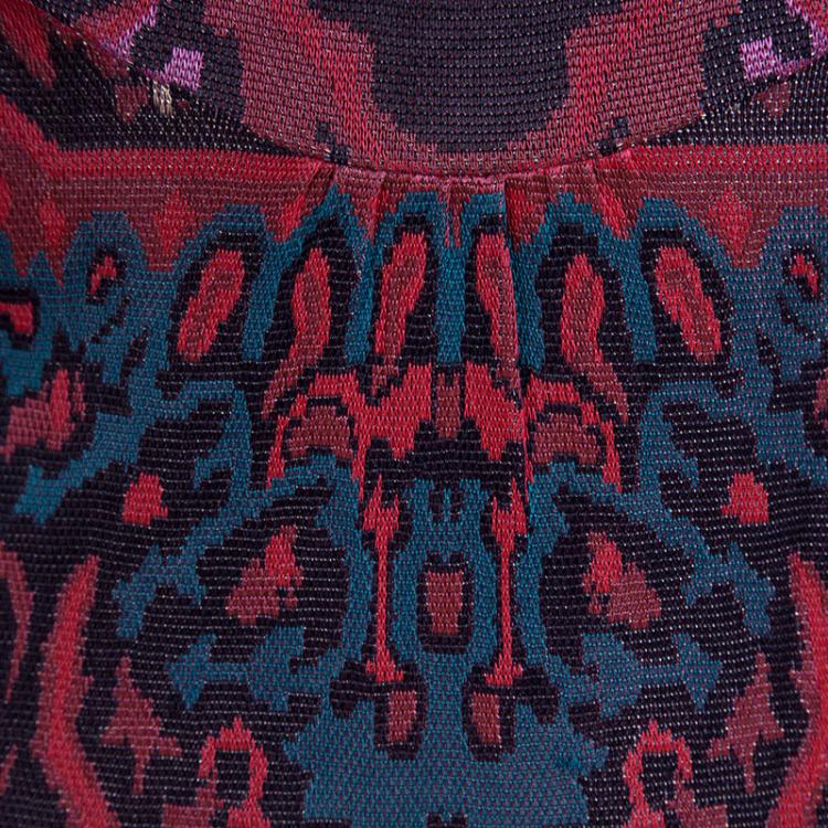 Pre Owned Diane Von Furstenberg Multicolor Jacquard Knit Sleeveless Lara Dress S