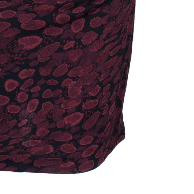 Pre Owned Diane Von Furstenberg Red Bentley Ruched Dress M