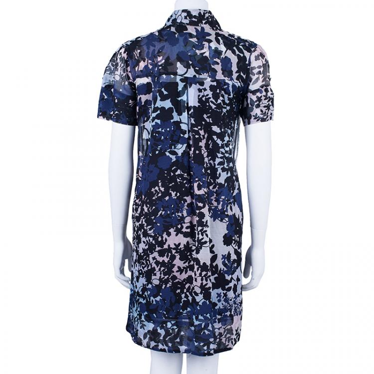 Pre Owned Diane Von Furstenberg Blue Keane Dress S