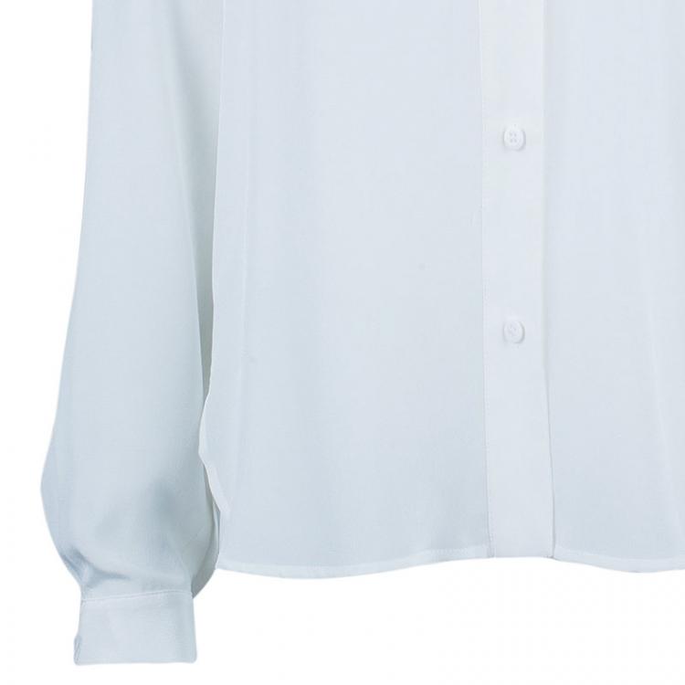 Pre Owned Diane Von Furstenberg White Harlow Blouse M