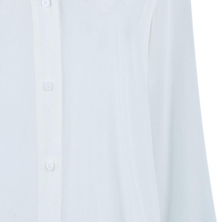 Pre Owned Diane Von Furstenberg White Harlow Blouse M