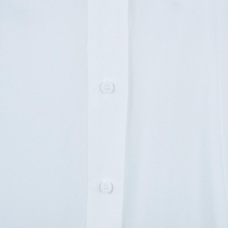 Pre Owned Diane Von Furstenberg White Harlow Blouse M