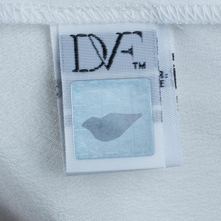 Pre Owned Diane Von Furstenberg White Harlow Blouse M