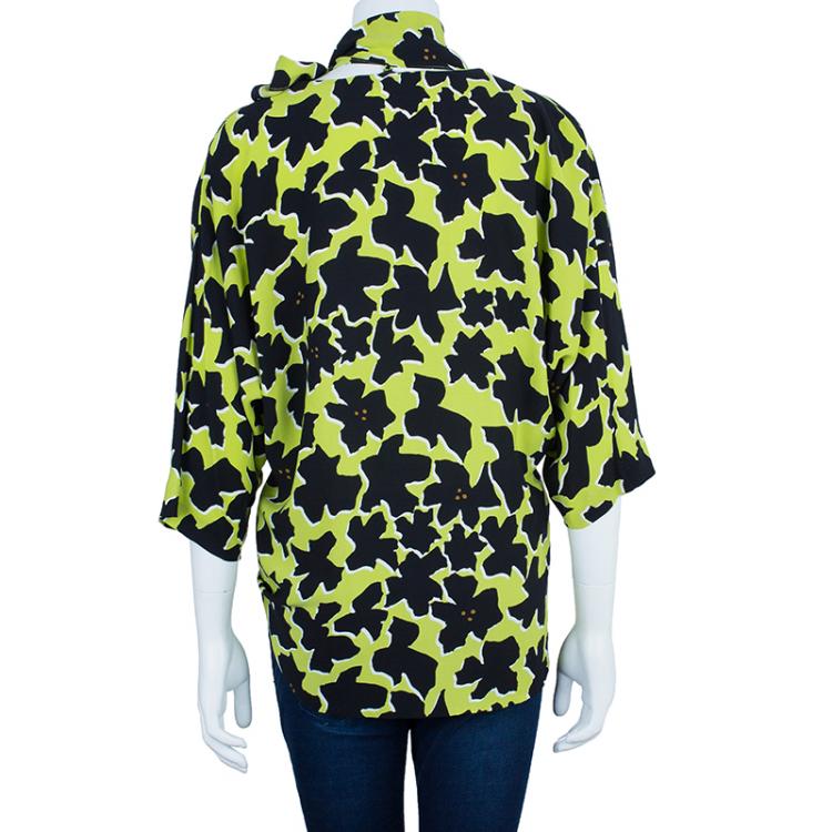 Pre Owned Diane Von Furstenberg Theresa Printed Top L