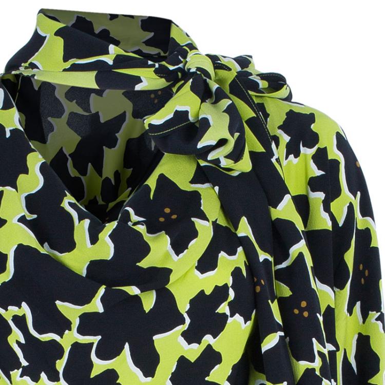 Pre Owned Diane Von Furstenberg Theresa Printed Top L