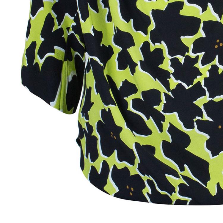 Pre Owned Diane Von Furstenberg Theresa Printed Top L