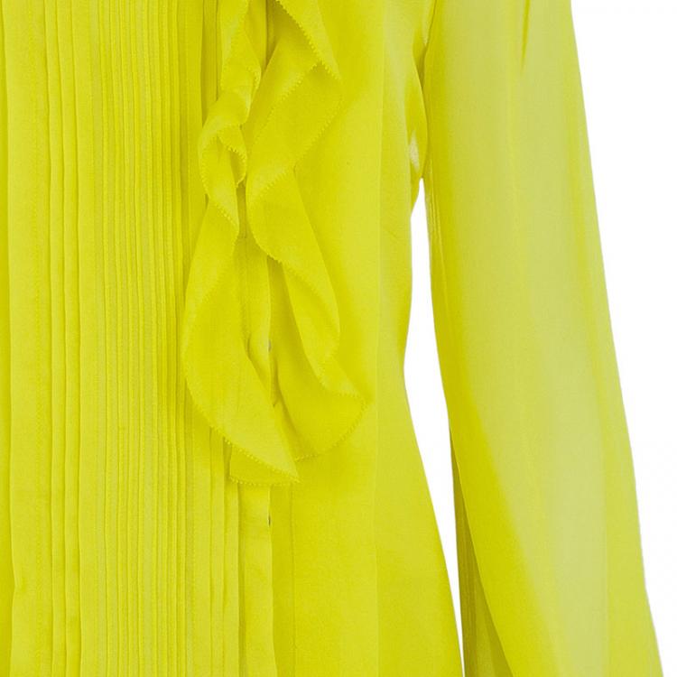 مملوكة مسبقًا Diane Von Furstenberg Yellow Kelly Top L