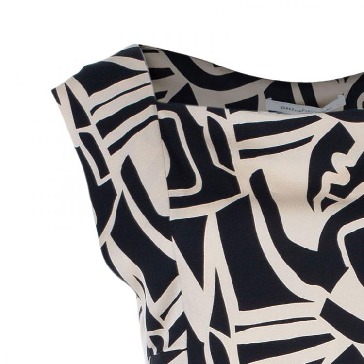 Pre Owned Diane von Furstenberg Abstract Print Samuella Dress L