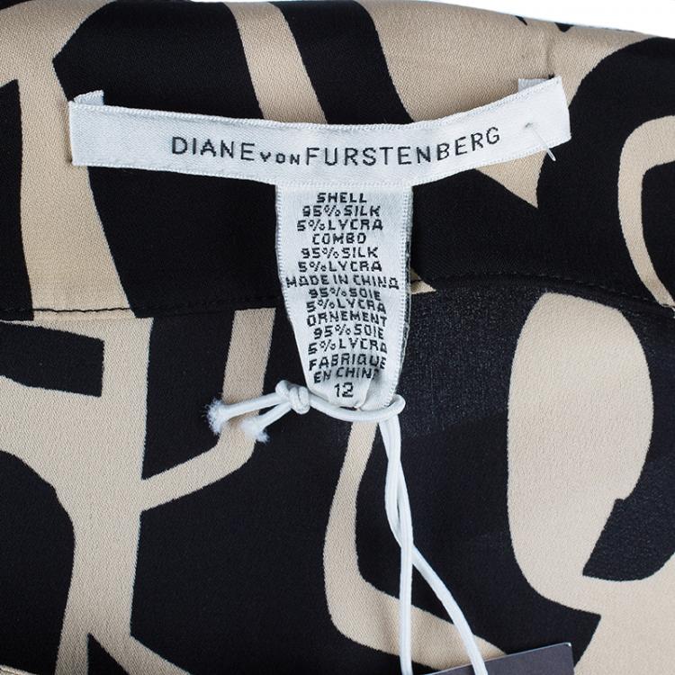 Pre Owned Diane von Furstenberg Abstract Print Samuella Dress L