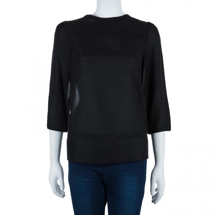 Pre Owned Diane von Furstenberg Black Silk Top M