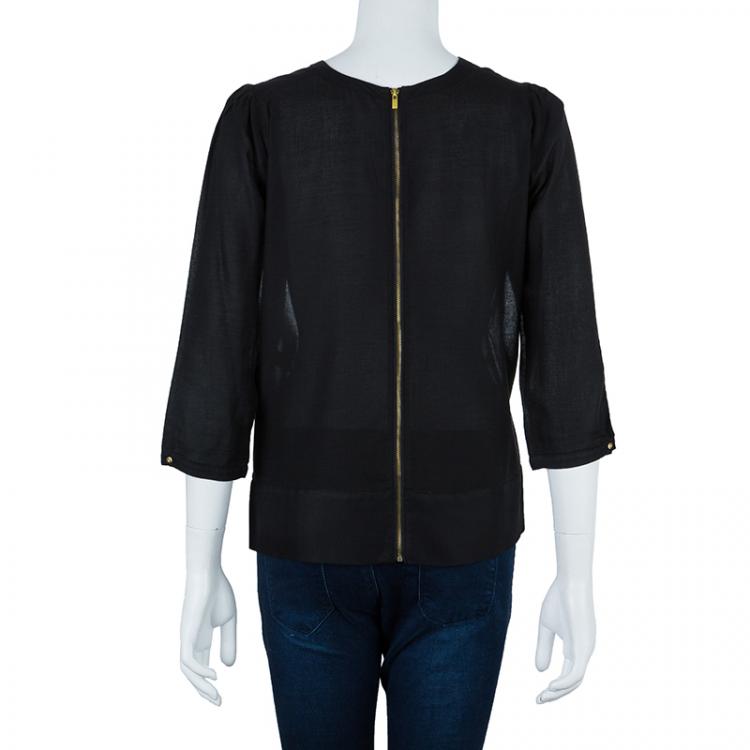 Pre Owned Diane von Furstenberg Black Silk Top M