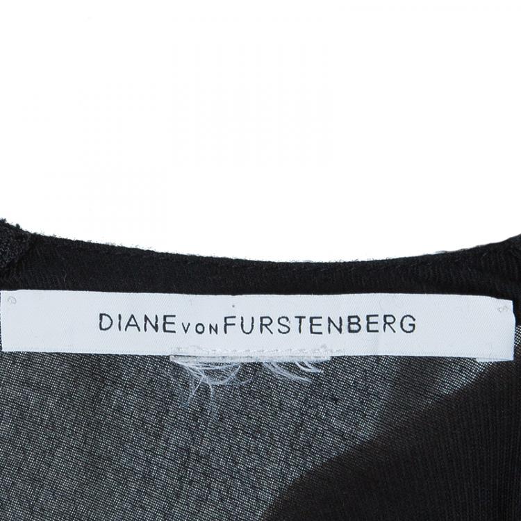 Pre Owned Diane von Furstenberg Black Silk Top M