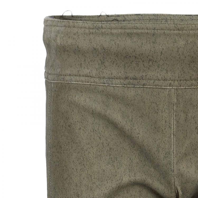 Pre Owned Diane Von Furstenberg Gretel Weathered Leather Pants S