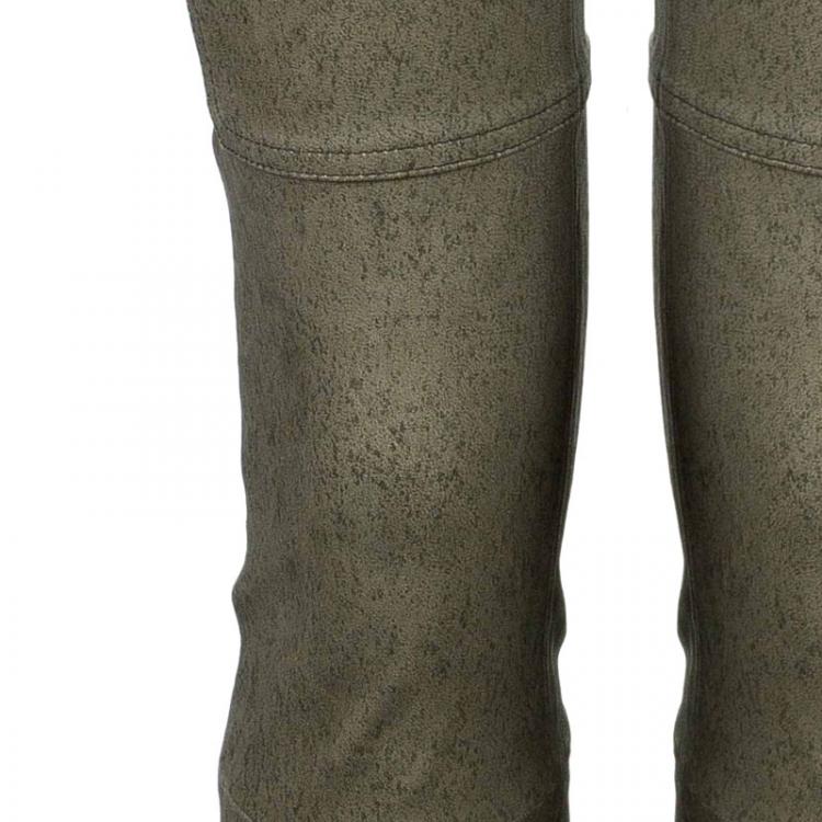 Pre Owned Diane Von Furstenberg Gretel Weathered Leather Pants S