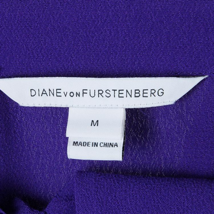 Pre Owned Diane Von Furstenberg Hatsu Colorblock Dress M