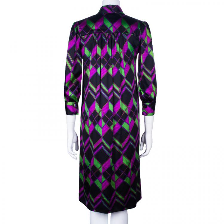 Pre Owned Diane von Furstenberg Sapphire Multicolor Dress S
