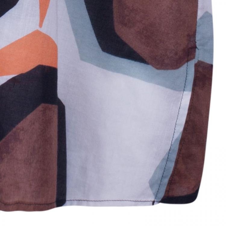 Pre Owned Diane von Furstenberg Helma Animal Print Kaftan Top M