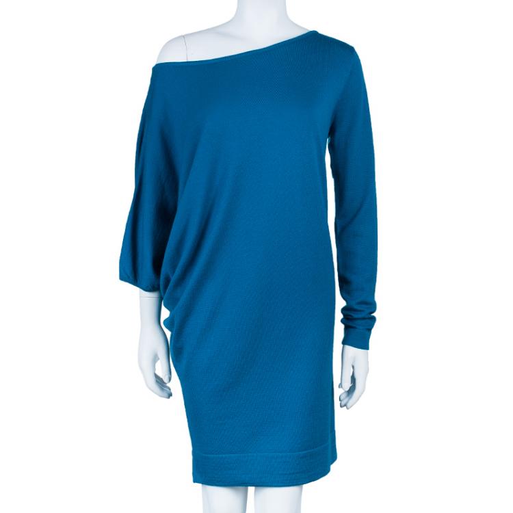 مملوكة مسبقًا Diane von Furstenberg Teal Mulan Knit Dress M