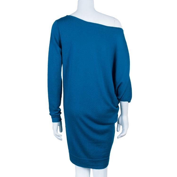 مملوكة مسبقًا Diane von Furstenberg Teal Mulan Knit Dress M