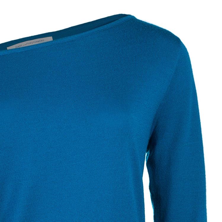 مملوكة مسبقًا Diane von Furstenberg Teal Mulan Knit Dress M