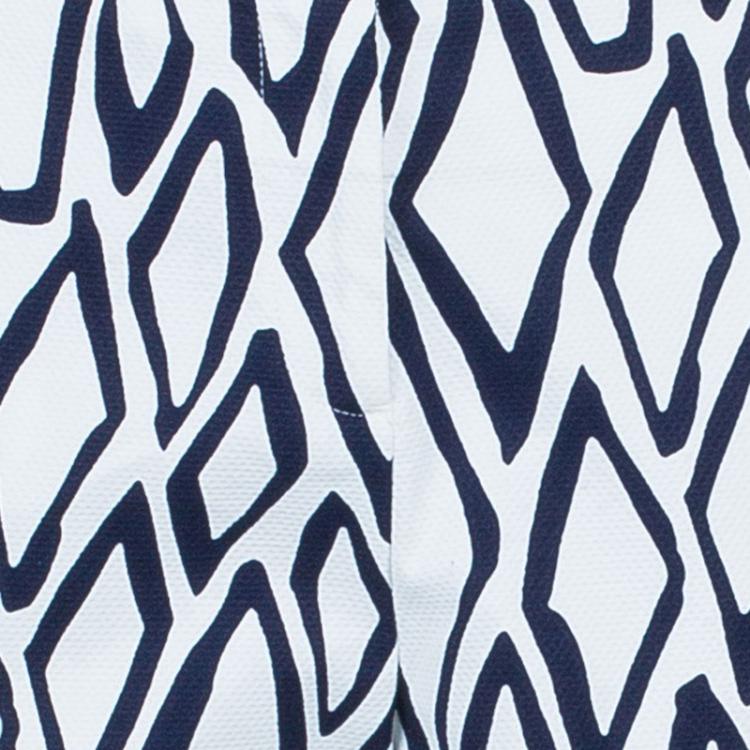 Pre Owned Diane von Furstenberg White Ikat Stamp Genesis Trousers L