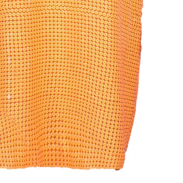 مملوكة مسبقًا Diane von Furstenberg Neon Orange Kei Embellished Top L