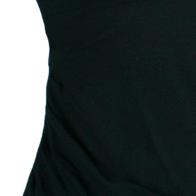 مملوكة مسبقًا Diane Von Furstenberg Christa Black Silk Ruffle Top S