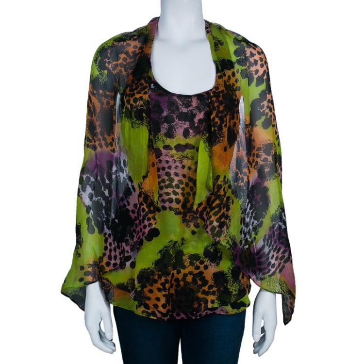 Diane von Furstenberg Multicolor Print Marroca Top M Diane