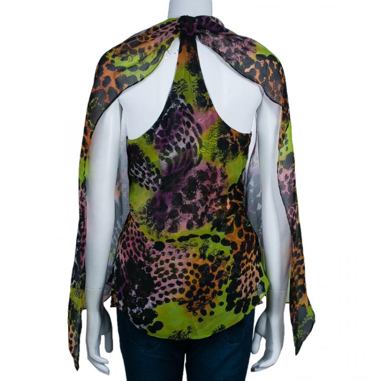 Pre Owned Diane von Furstenberg Multicolor Print Marroca Top M