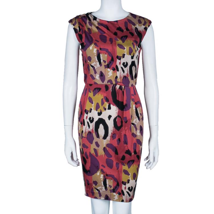 Pre Owned Diane von Furstenberg Revelry Multiprint Dress S