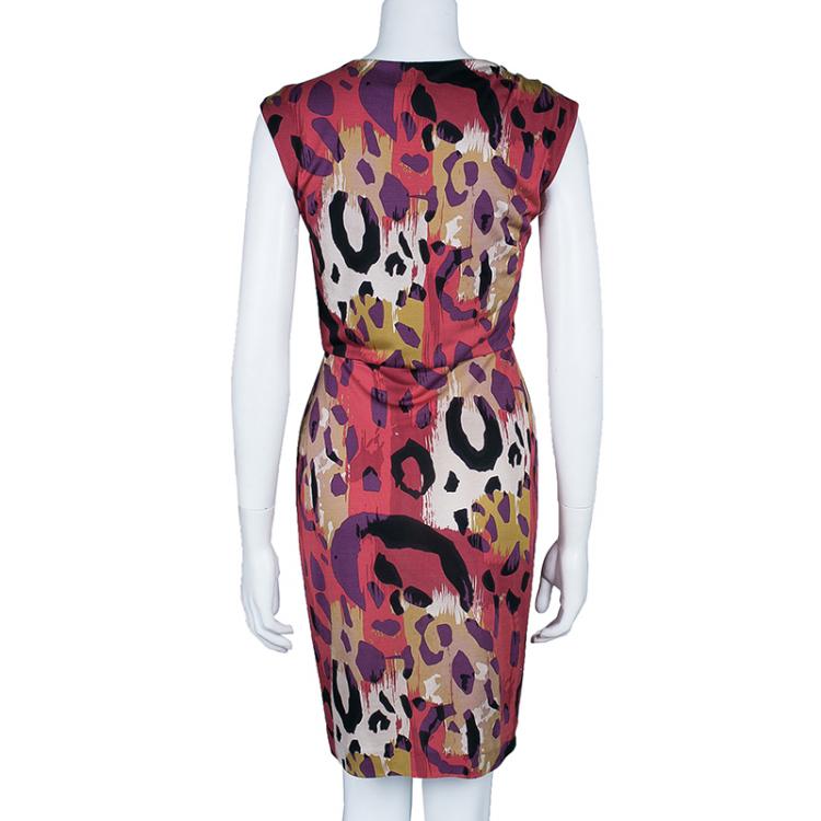 Pre Owned Diane von Furstenberg Revelry Multiprint Dress S