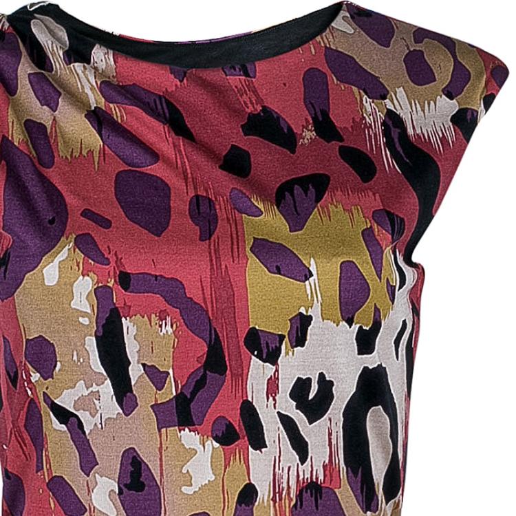 Pre Owned Diane von Furstenberg Revelry Multiprint Dress S