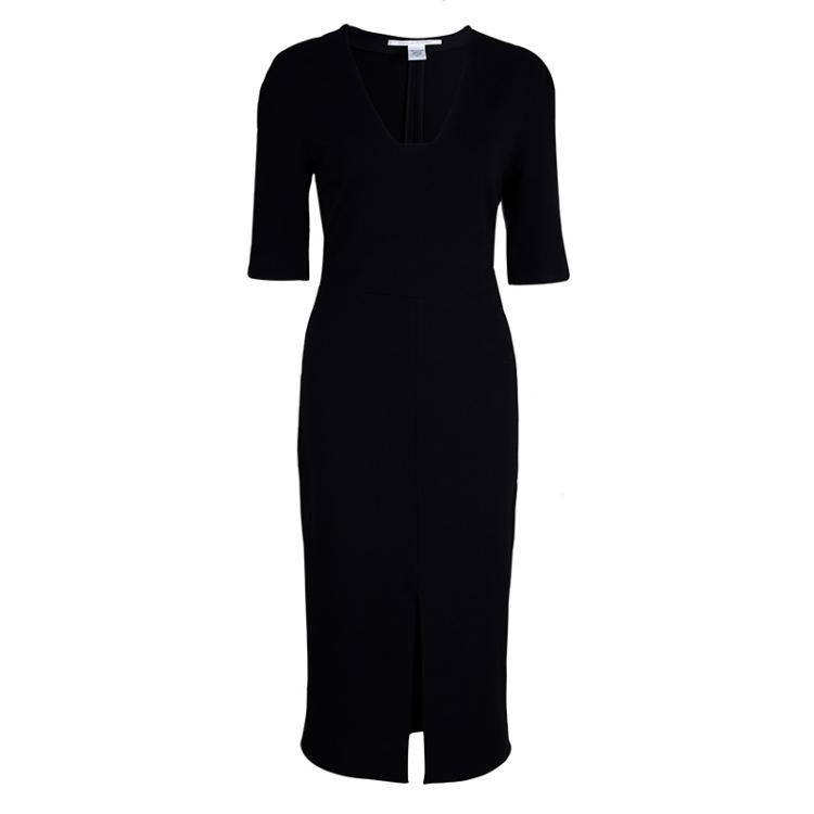 Pre Owned Diane von Furstenberg Black Phyllis Dress L