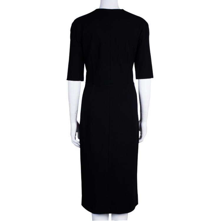 Pre Owned Diane von Furstenberg Black Phyllis Dress L